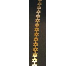 1 Meter Hotfix Paillettenband  7mm Stern spiegel gold